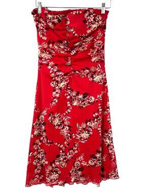 Vintage Le Chateau Meshy Strapless Midi Dress